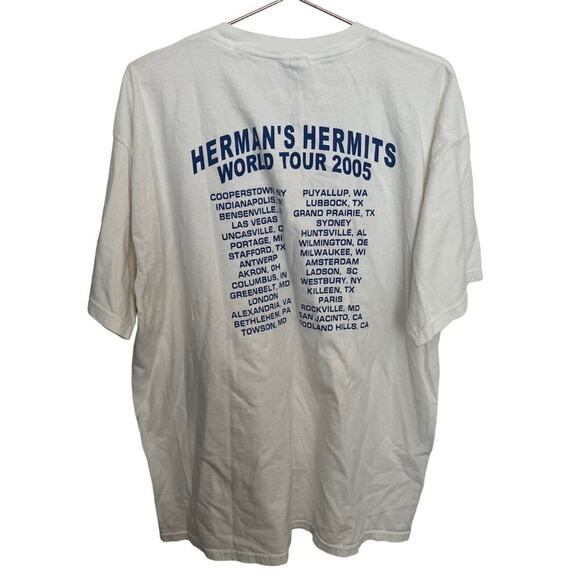 Vintage 2004 Herman's Hermits World Tour Mens XL Tshirt SIGNED - Picture 2 of 5